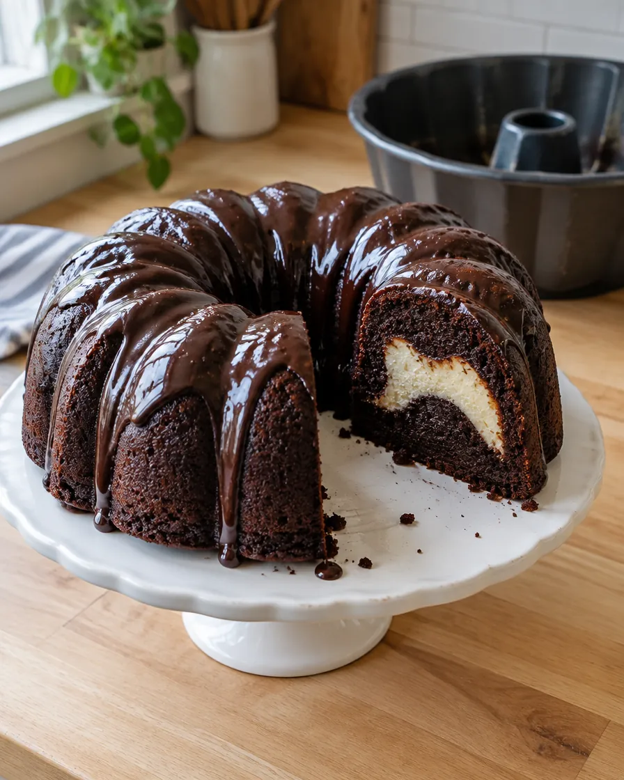 Cheesecake-Filled Chocolate Bundt Cake