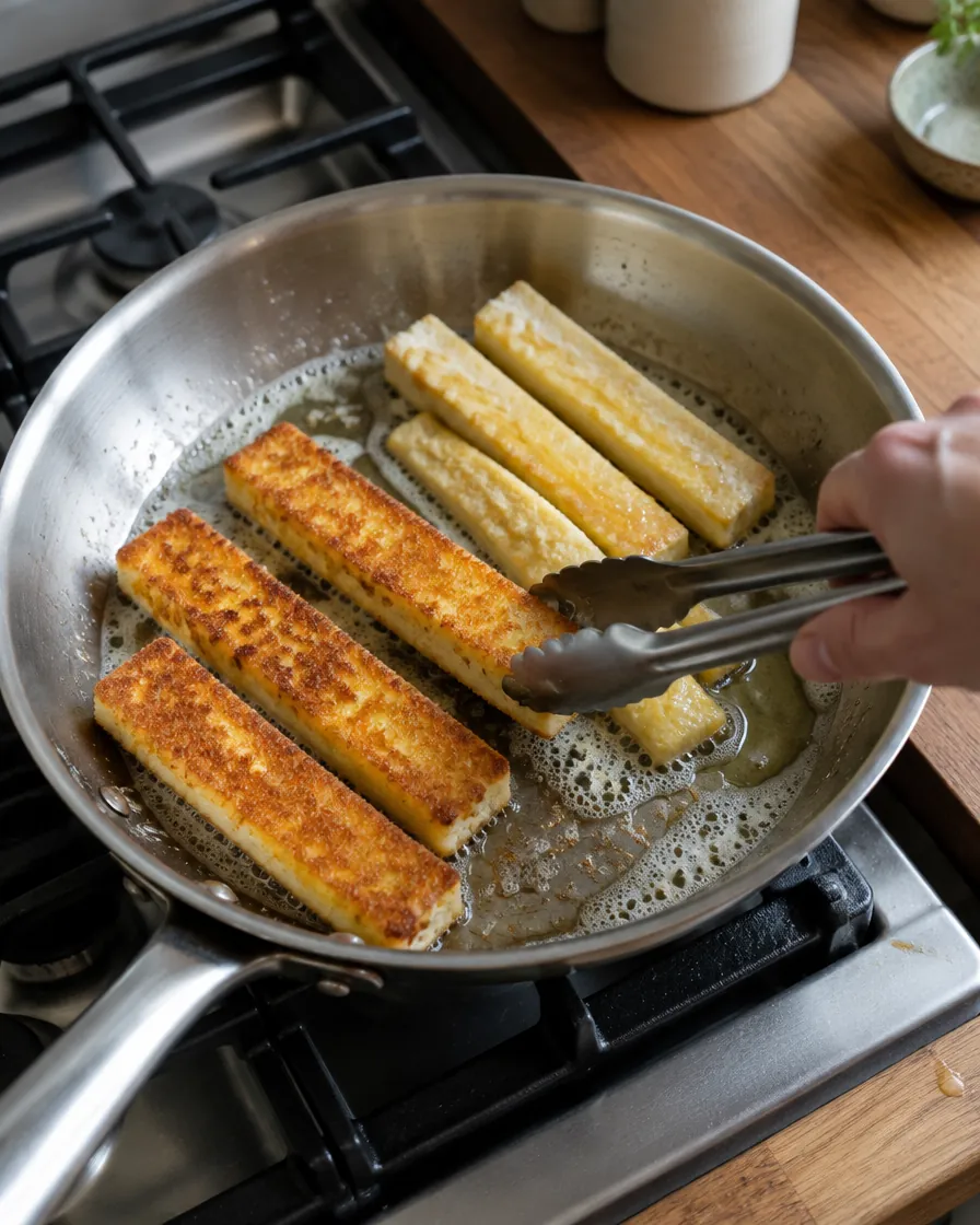 Step 6: Cook, turning, until every side is golden.
