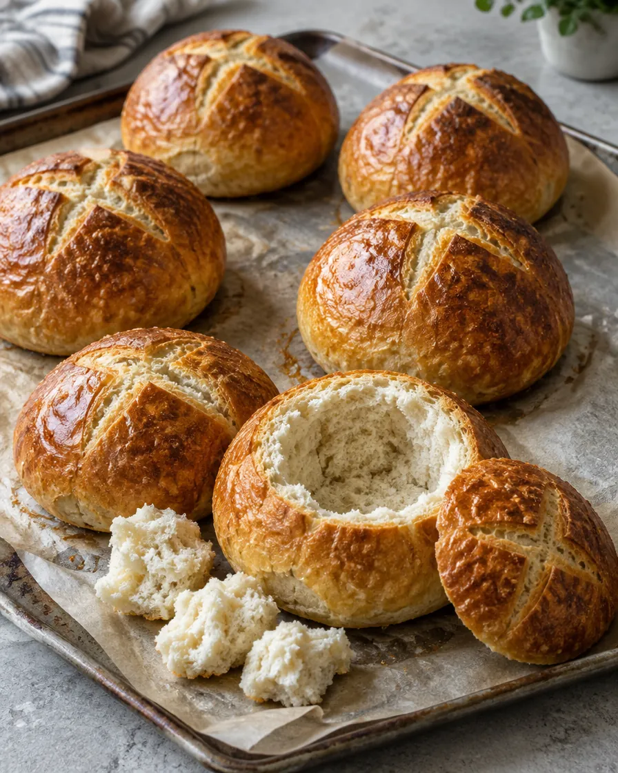 Crusty Homemade Bread Bowls