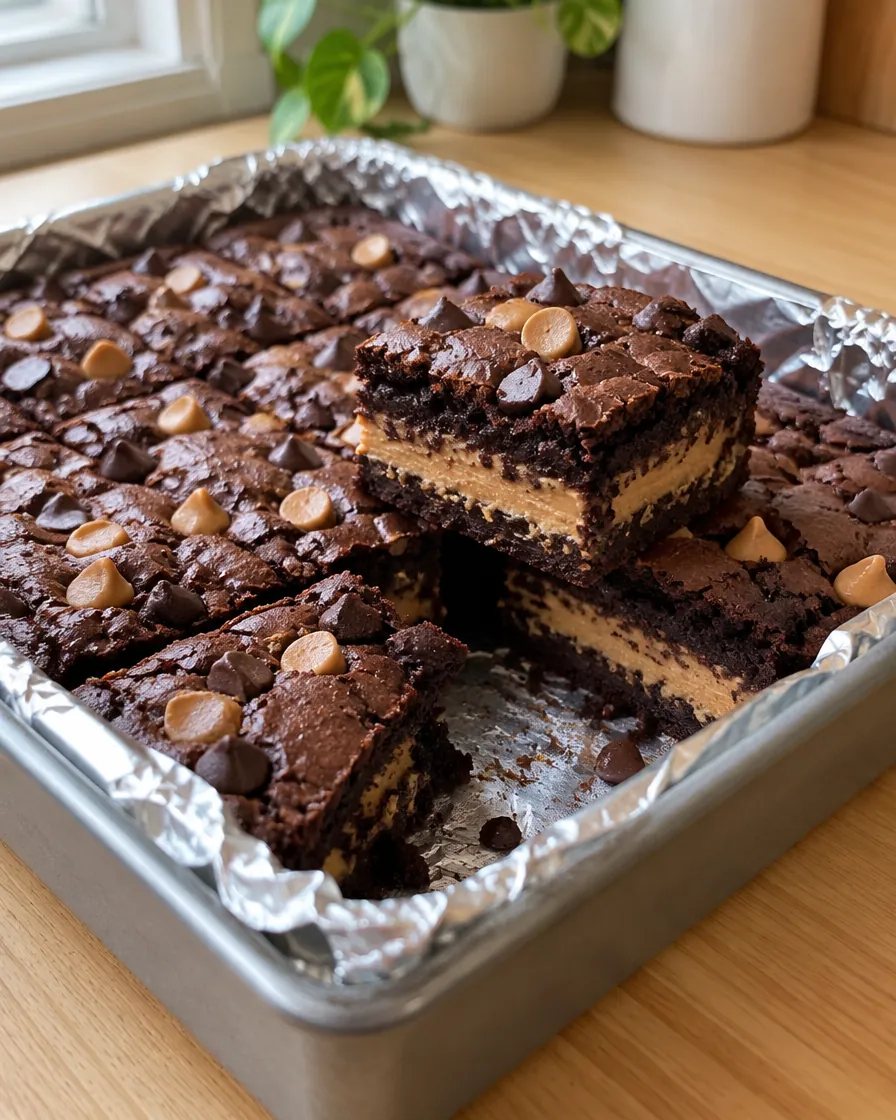 Fudgy Brownies with a Peanut Butter Center