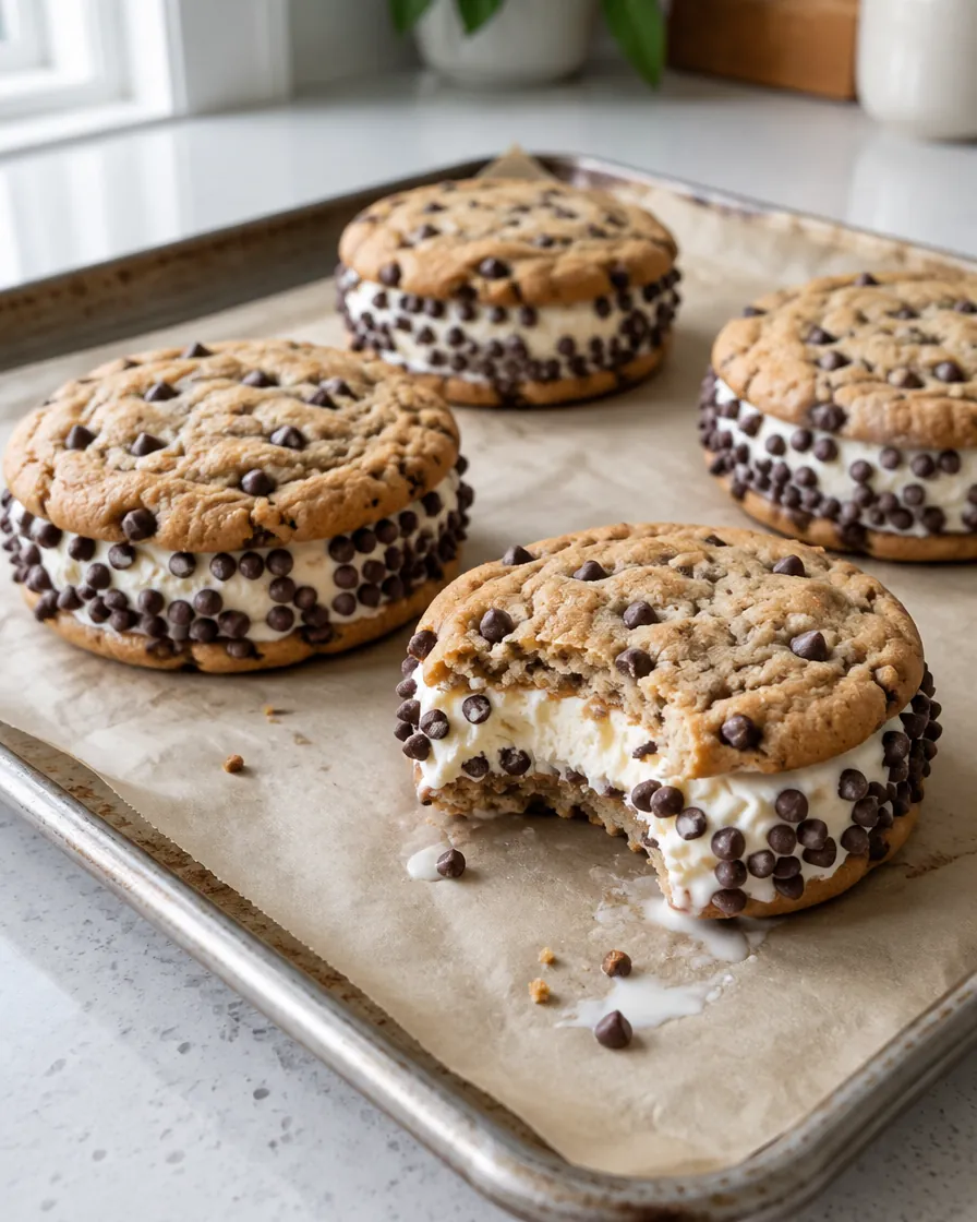 Mini Chip Cookie Ice Cream Sandwiches