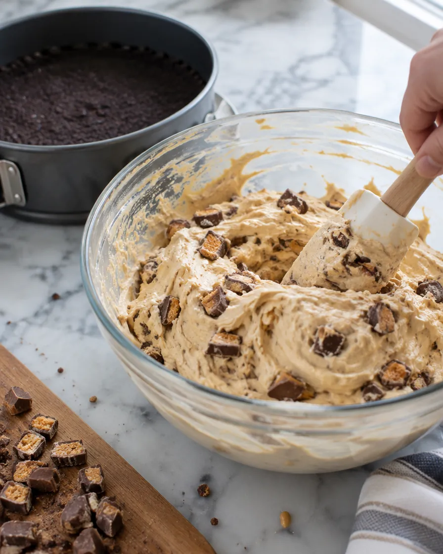 Step 4: Filling: beat the cream cheese and sugar on medium for about