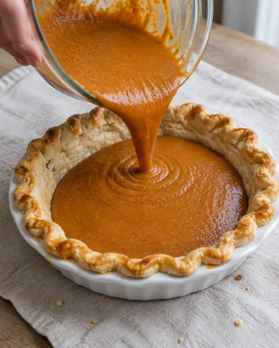 Step 7: Pour the filling into the warm crust and bake for 50-55 minu