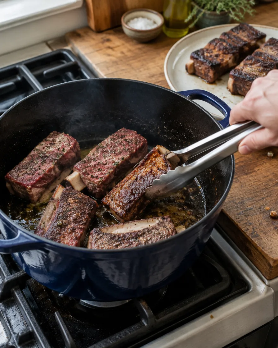 Step 3: Set the pot over high heat with the oil. Working with half t