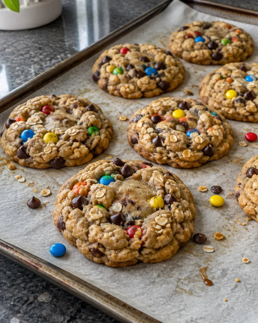Soft and Thick Peanut Butter Monster Cookies